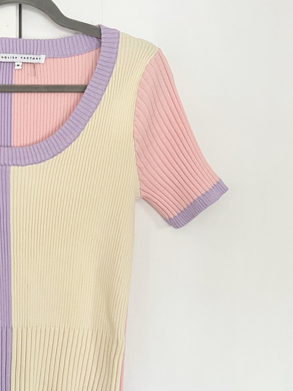 English Factory Ribbed Pastel Color-Block Sweater - Picture 7 of 7
